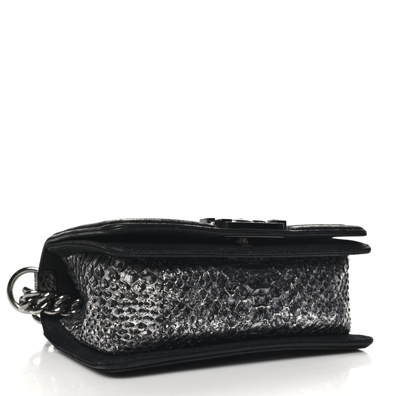 Chanel Snakeskin Calfskin Small Boy Flap Black Black 4 of 11
