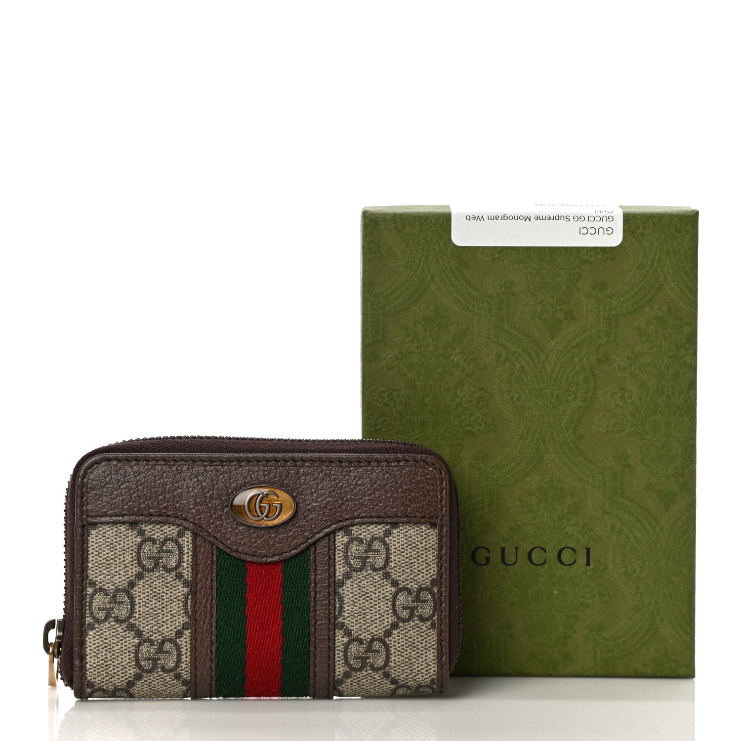 Gucci GG Supreme Web Ophidia Zip Around Card Case Brown 10 of 10