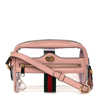 Gucci Vinyl Web Mini Ophidia Transparent Shoulder Bag Perfect Pink 1 of 11