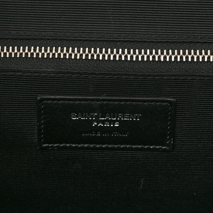 Saint Laurent Calfskin Crocodile Embossed Medium Monogram Envelope Chain Shoulder Bag Black 6 of 11
