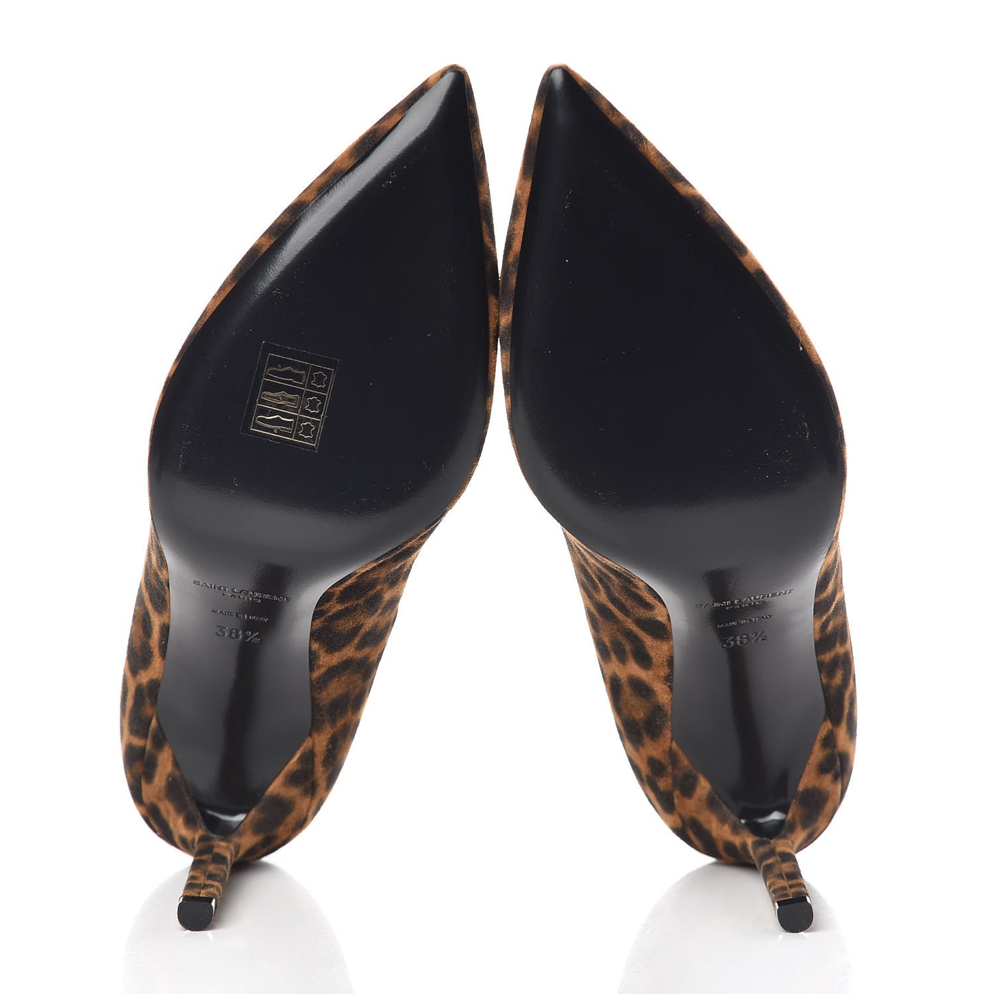 Suede Leopard Printed Anja Pumps 38.5 Natural Coffee