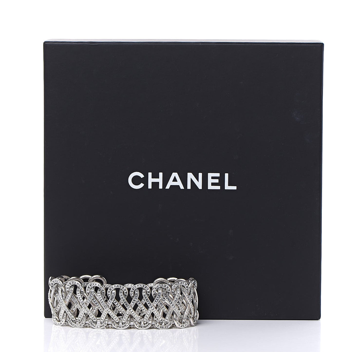 Ombre Crystal CC Infinity Chain Link Choker Necklace Blue Silver