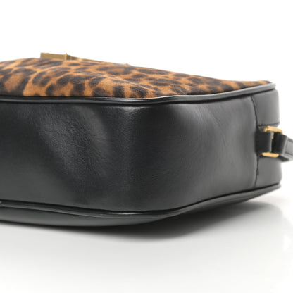 Saint Laurent Calfskin Leopard Print Monogram Lou Camera Bag Black 10 of 10