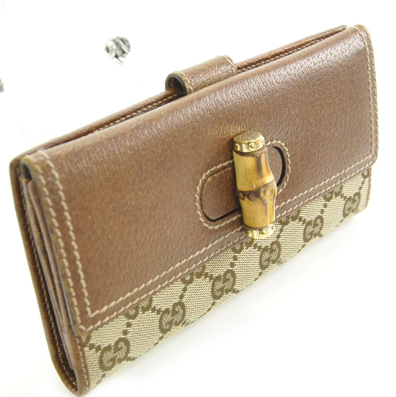 Gucci Monogram Bamboo Continental Wallet 3 of 8