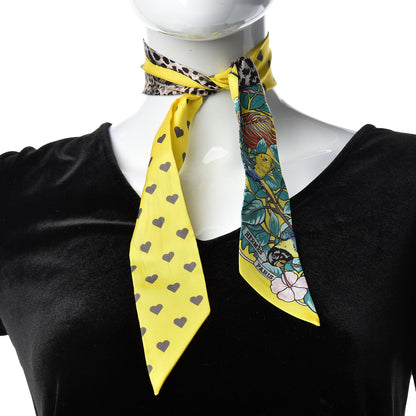Hermes Silk Jungle Love Love Twilly Jaune Vif Canard 2 of 5