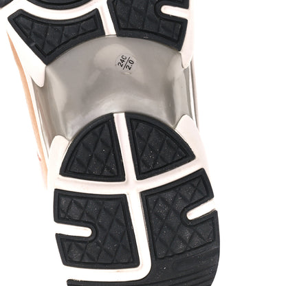 Chanel Nylon Lambskin Suede Calfskin CC Sneakers 38 Pink White Black 6 of 11
