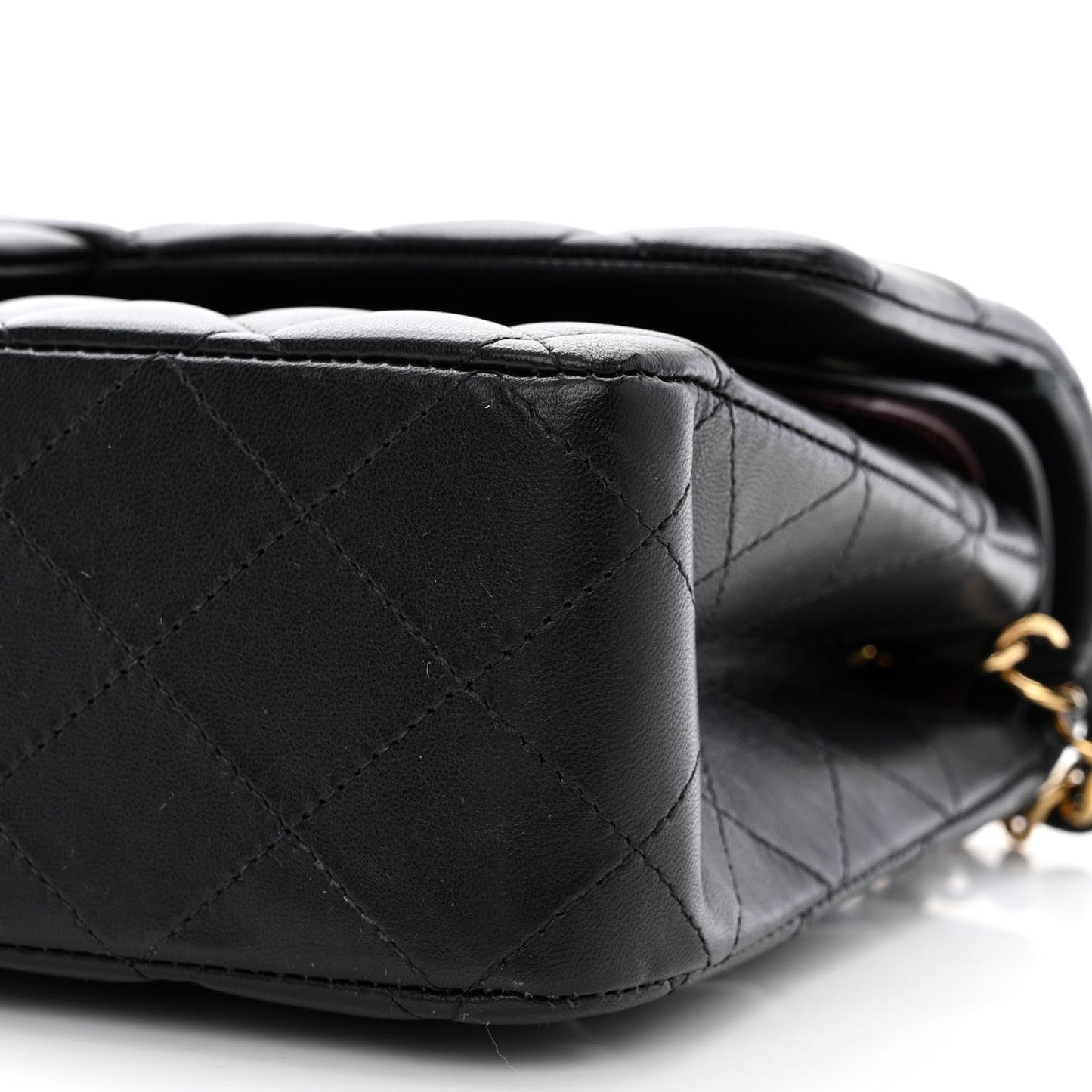 Lambskin Quilted Medium Double Flap Black