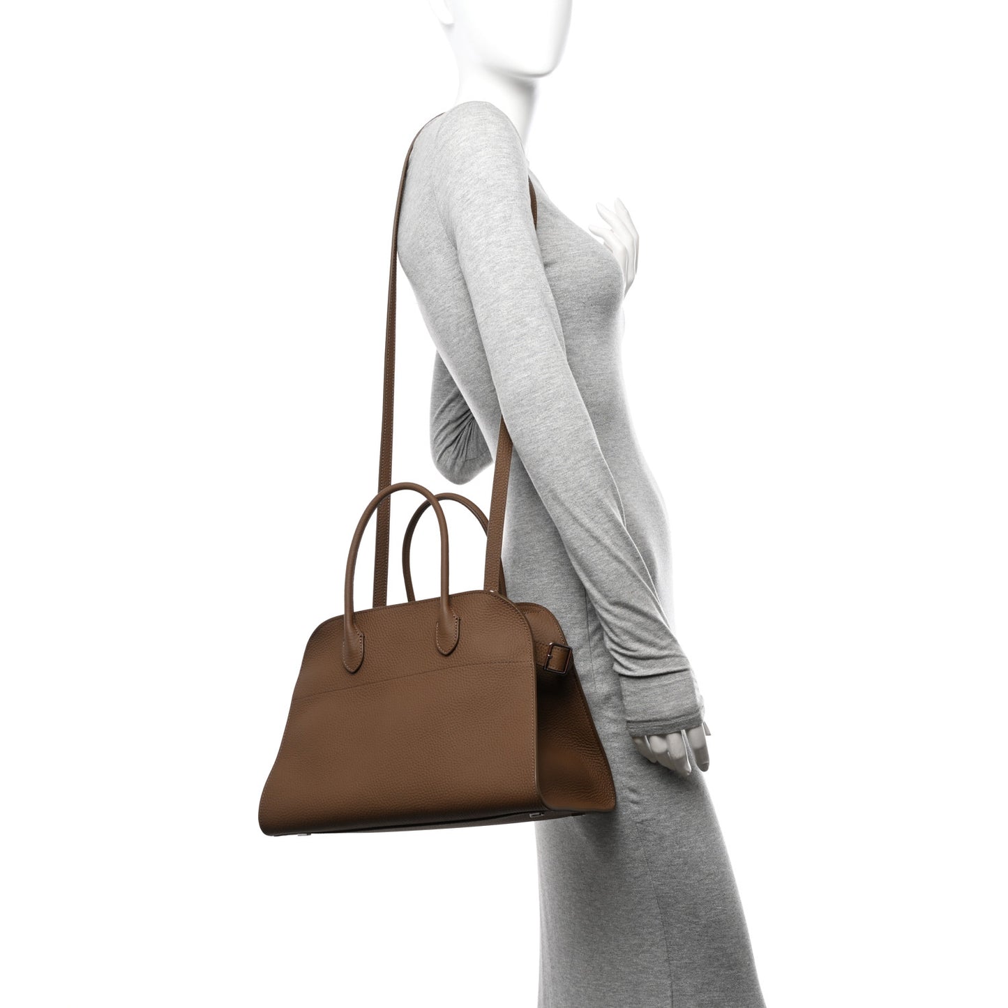 Matte Grained Calfskin Soft Margaux 12 Taupe