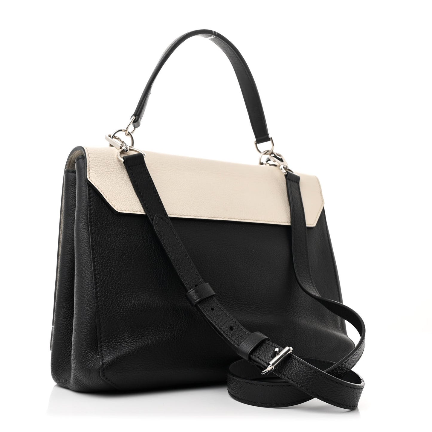 Calfskin Mechanical Flowers Lockme II Black White