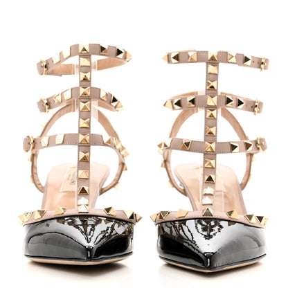 Valentino Garavani Patent Nappa Rockstud Ankle Strap 65mm Pumps 38 Black Poudre 2 of 8