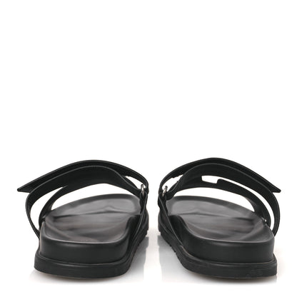 Hermes Calfskin Mens Chypre Sandals 44 Black 6 of 14