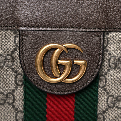 Gucci GG Supreme Monogram Web Large DIY Ophidia Vertical Shopping Tote Brown 12 of 12