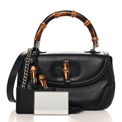 Gucci Calfskin Medium New Bamboo Top Handle Bag Black 3 of 15