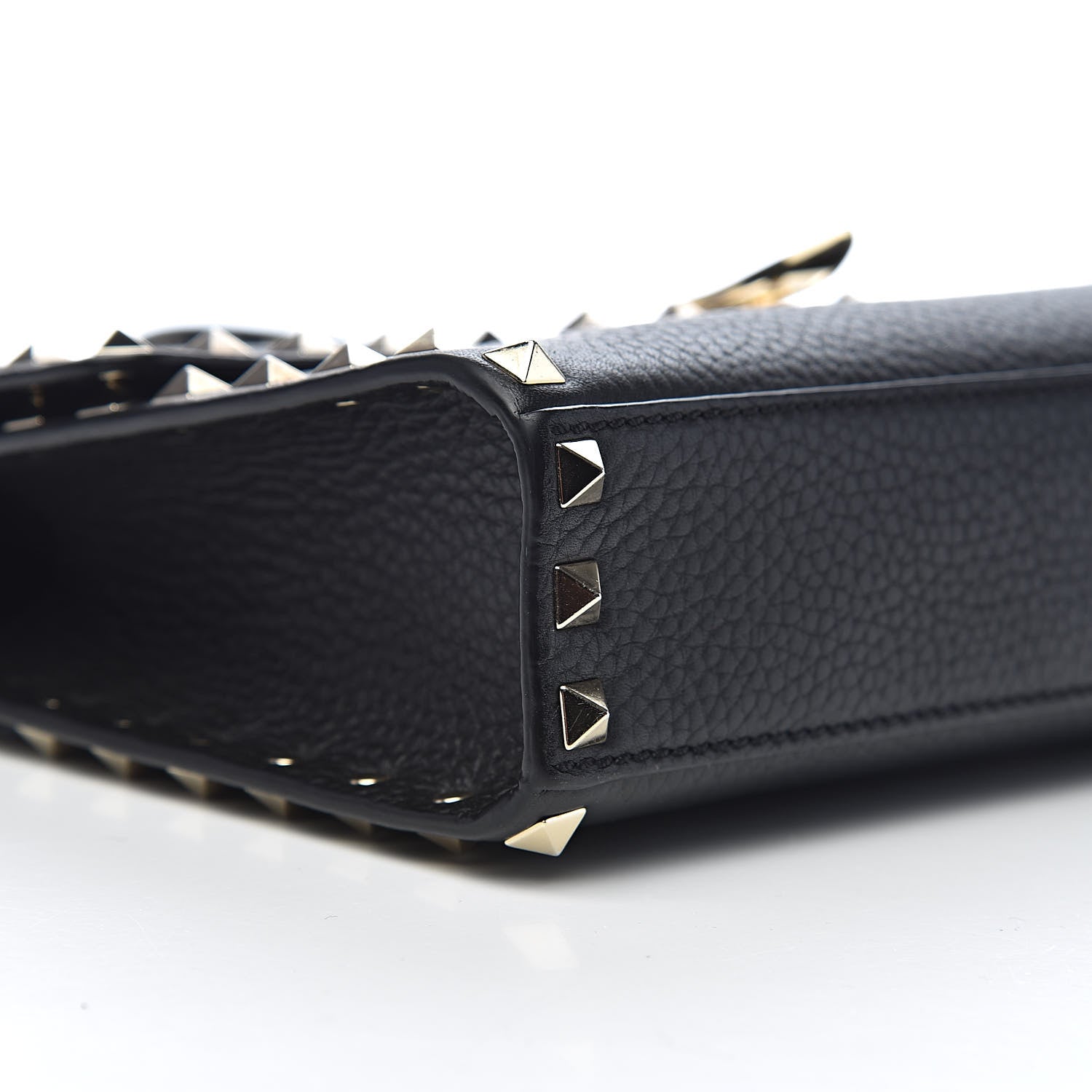 Valentino Garavani Pebbled Calfskin Medium Rockstud Flip Lock Crossbody Bag Black 7 of 9