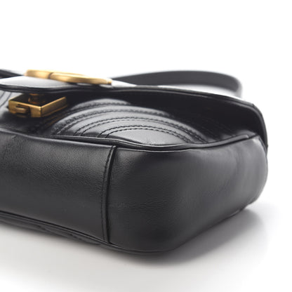 Gucci Calfskin Matelasse Mini GG Marmont Shoulder Bag Black 9 of 9
