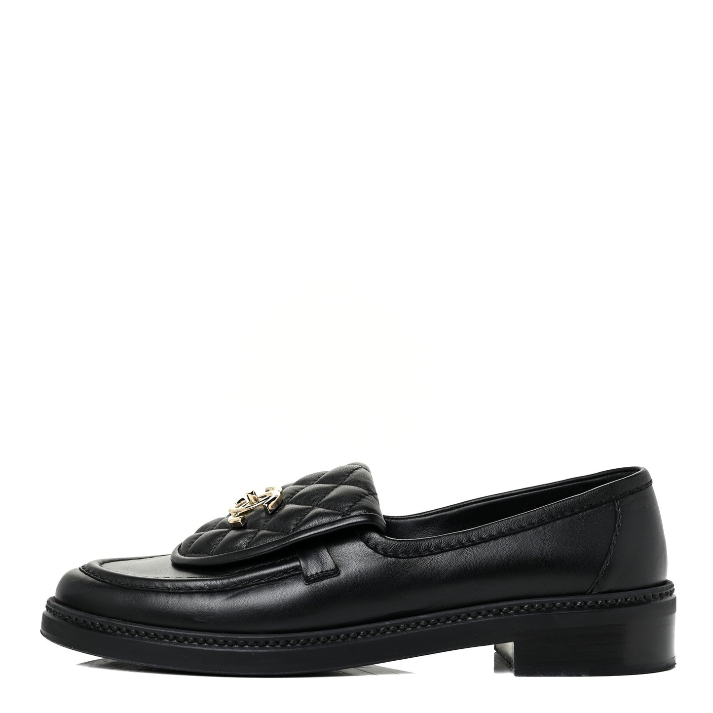 Lambskin Quilted CC Turnlock Loafers 39 Black