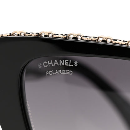 Chanel Acetate Polarized Butterfly Sunglasses 5540 Black 7 of 8