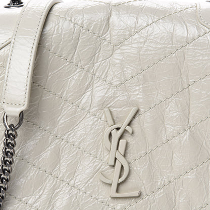 Saint Laurent Crinkled Calfskin Matelasse Monogram Niki Chain Wallet Crema Soft 10 of 11
