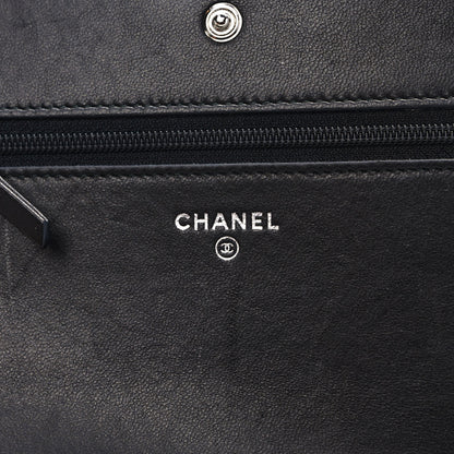 Chanel Canvas Quilted Fluo Boy Wallet On Chain WOC Black Grey Yellow 6 of 14