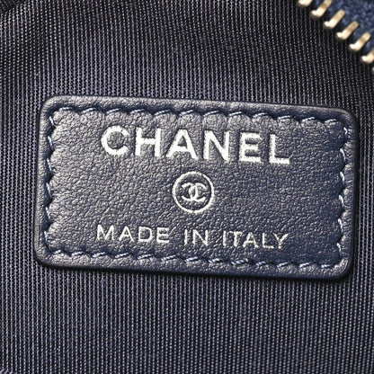 Chanel Denim Quilted Round Clutch With Chain Blue 6 of 10