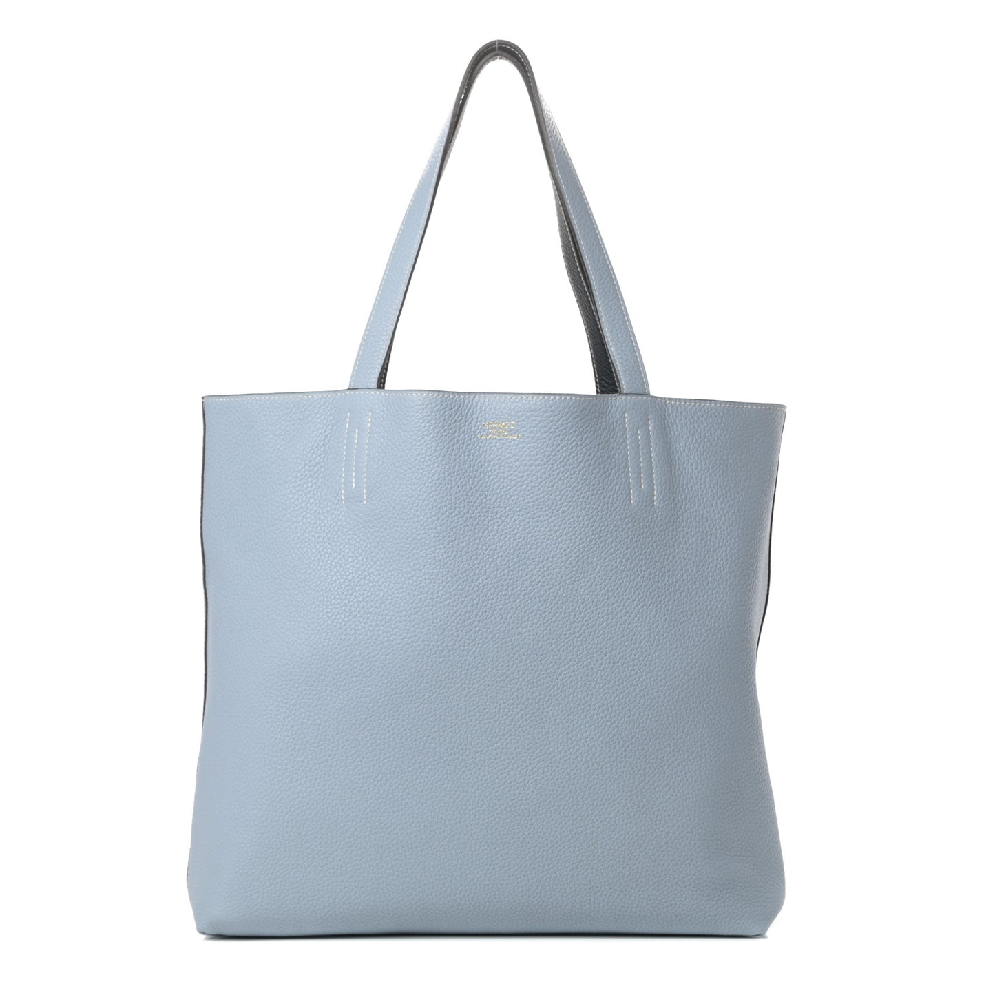 Taurillon Clemence Double Sens 36 Reversible Tote Bleu Lin Bleu Obscur