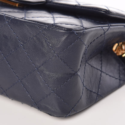 Chanel Aged Calfskin Quilted 2.55 Reissue Mini Flap Navy 9 of 9