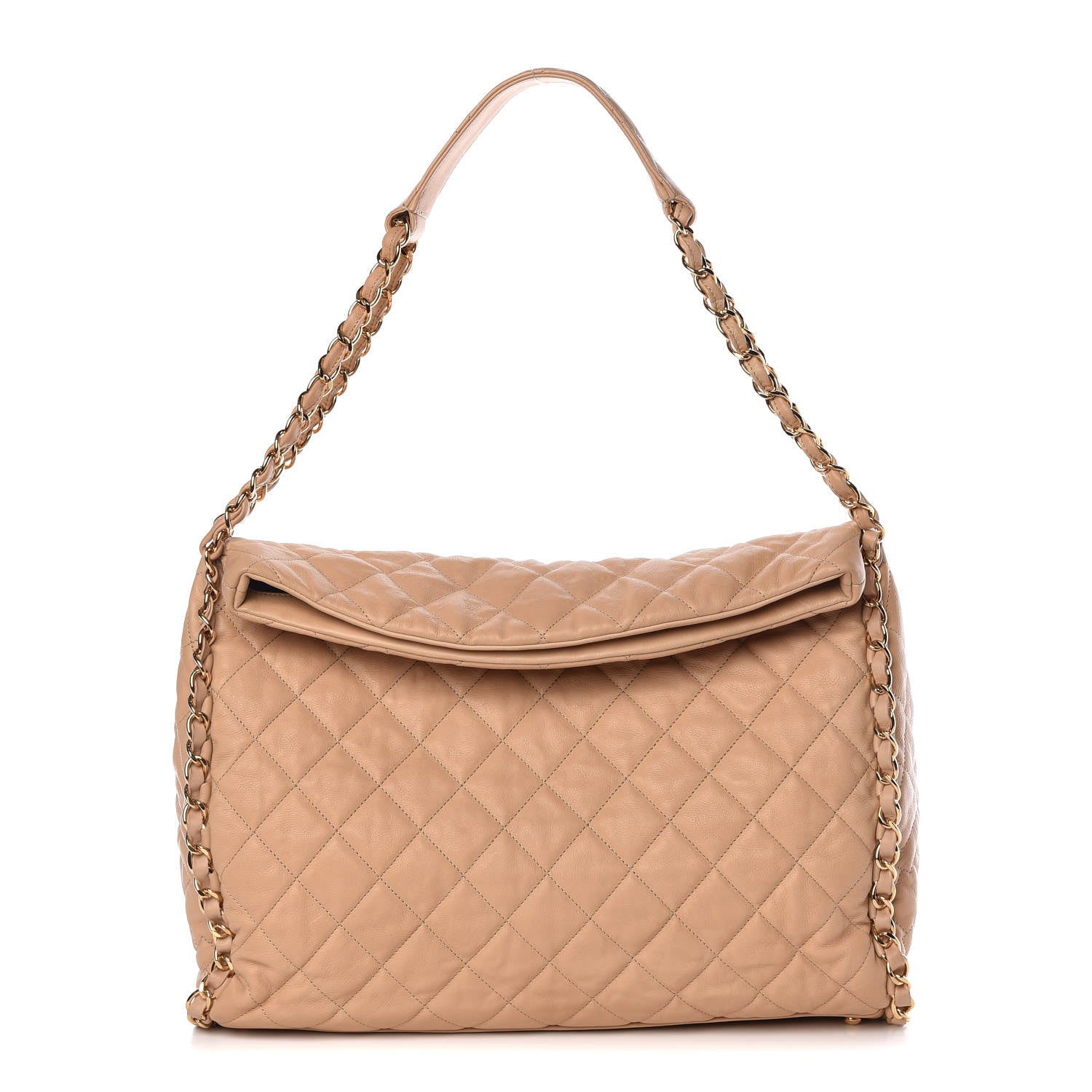 Chanel Calfskin Quilted Large Chain Me Hobo Beige 1 of 9