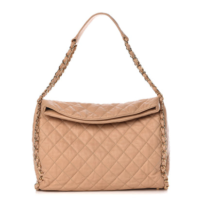 Chanel Calfskin Quilted Large Chain Me Hobo Beige 1 of 9