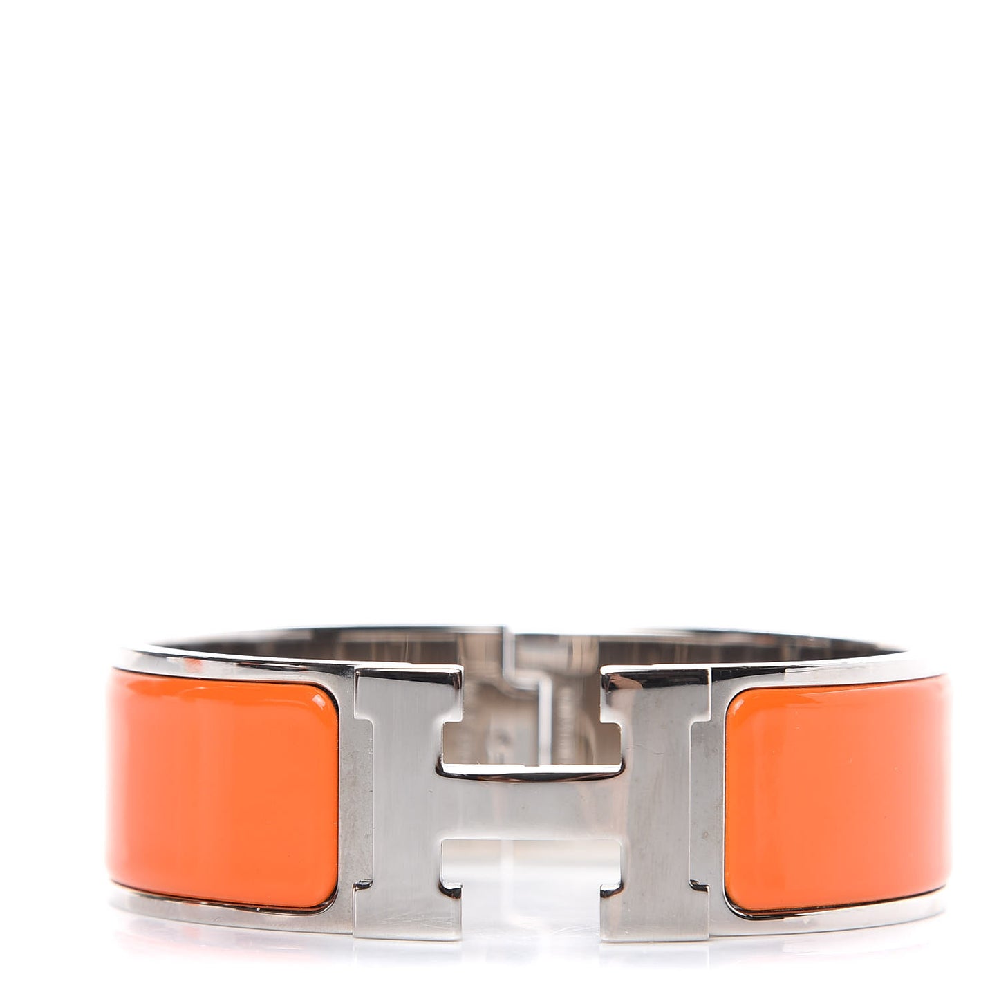 Enamel Wide Clic Clac H Bracelet GM Orange