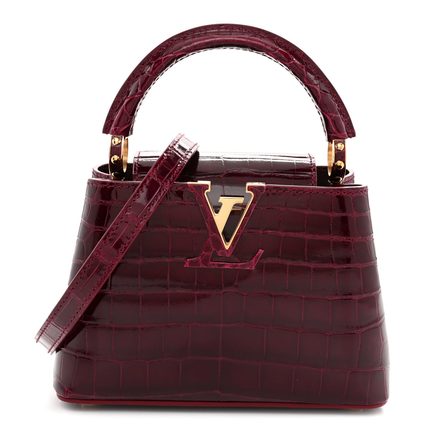 Crocodile Mini Capucines  Bordeaux