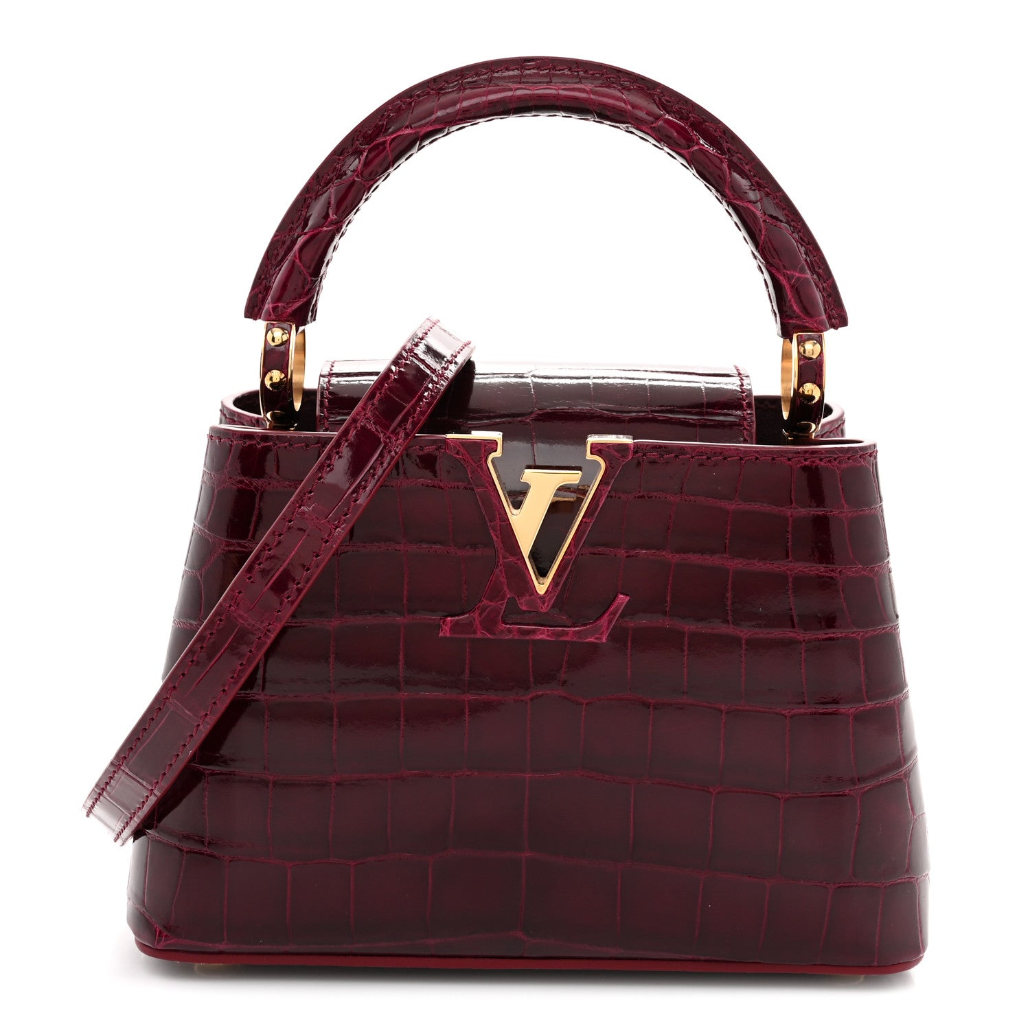 Louis Vuitton Crocodile Mini Capucines  Bordeaux 1 of 10