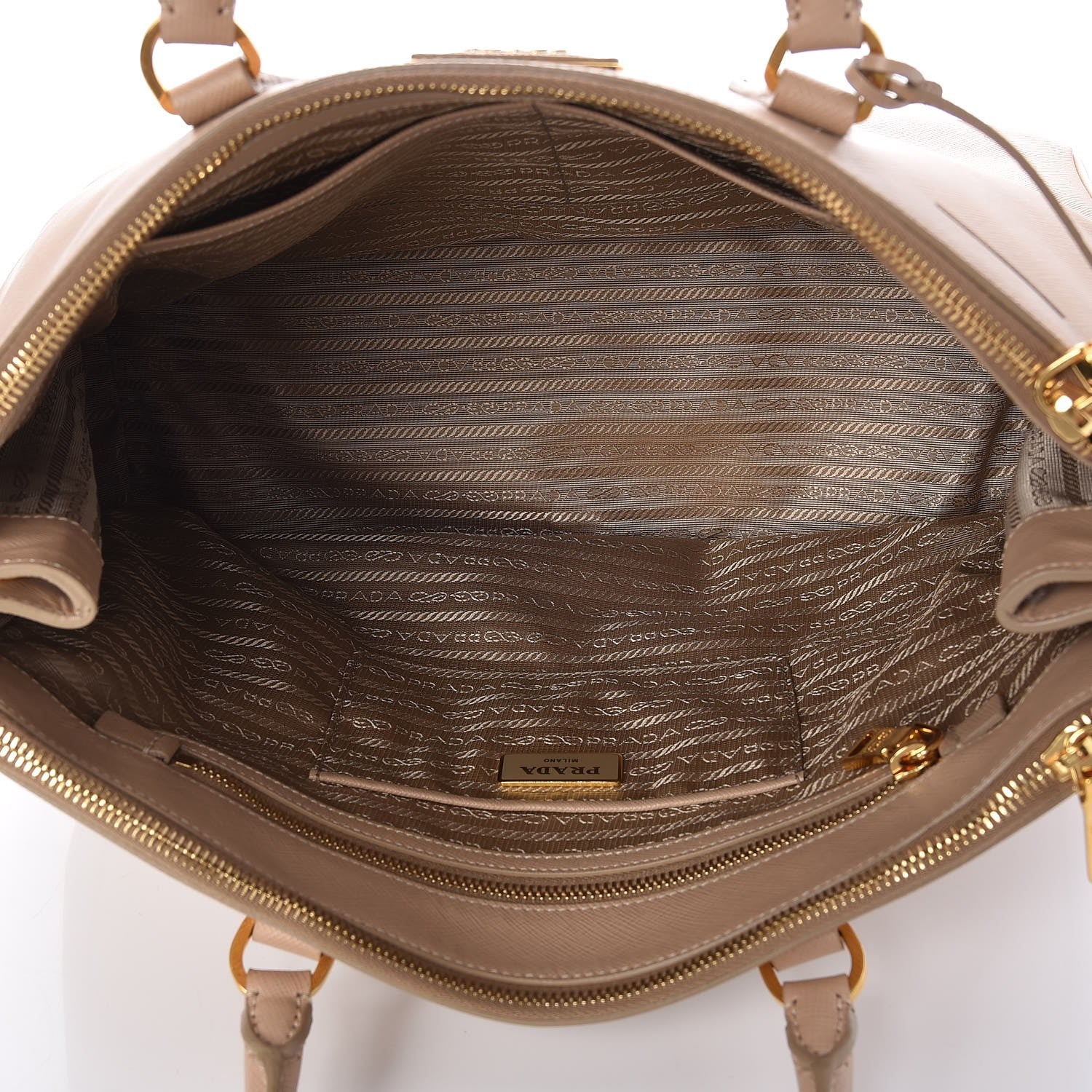 Prada Saffiano Large Galleria Double Zip Tote Sabbia 5 of 9