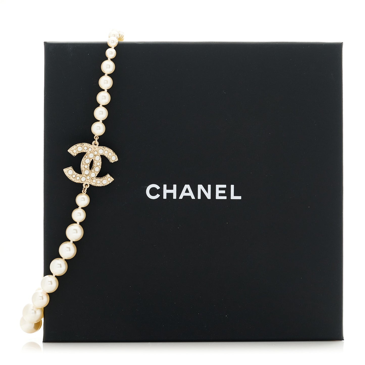 Pearl CC 100th Anniversary Necklace Light Gold