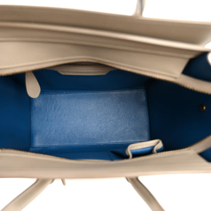 Celine Smooth Calfskin Interstice Micro Luggage Beige Blue 4 of 8