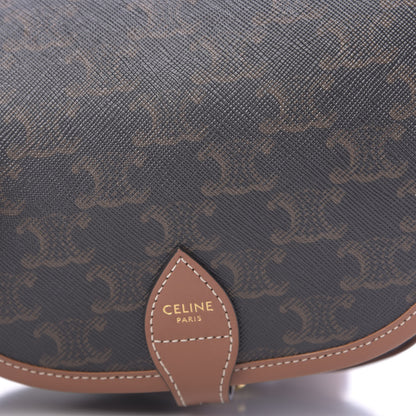 Celine Triomphe Canvas Medium Folco Bag Tan 9 of 9