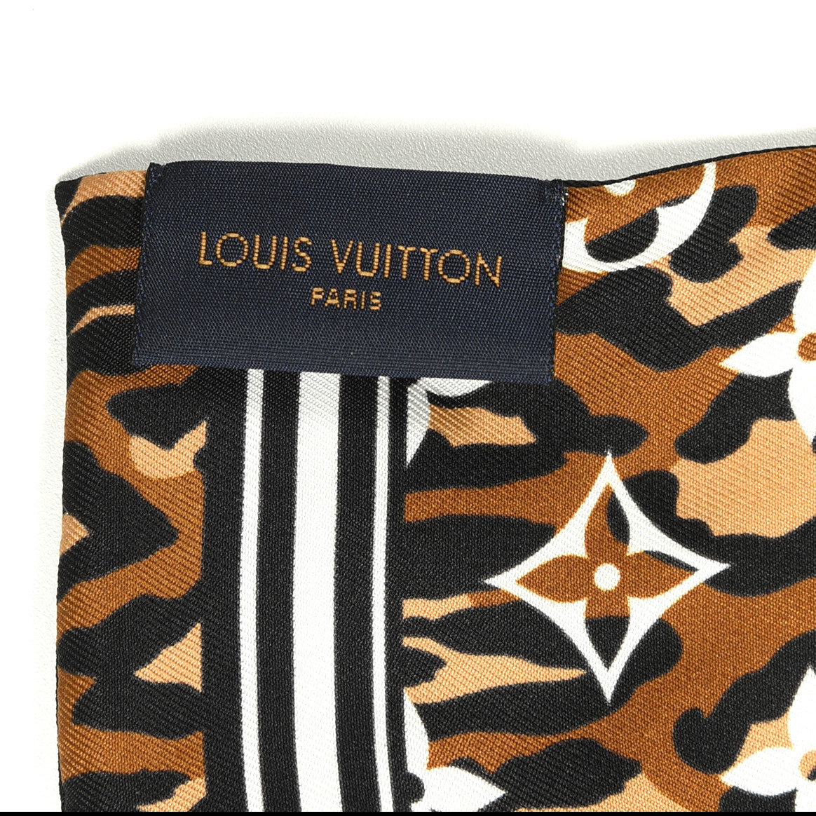 Silk Monogram Giant Jungle Bandeau Black