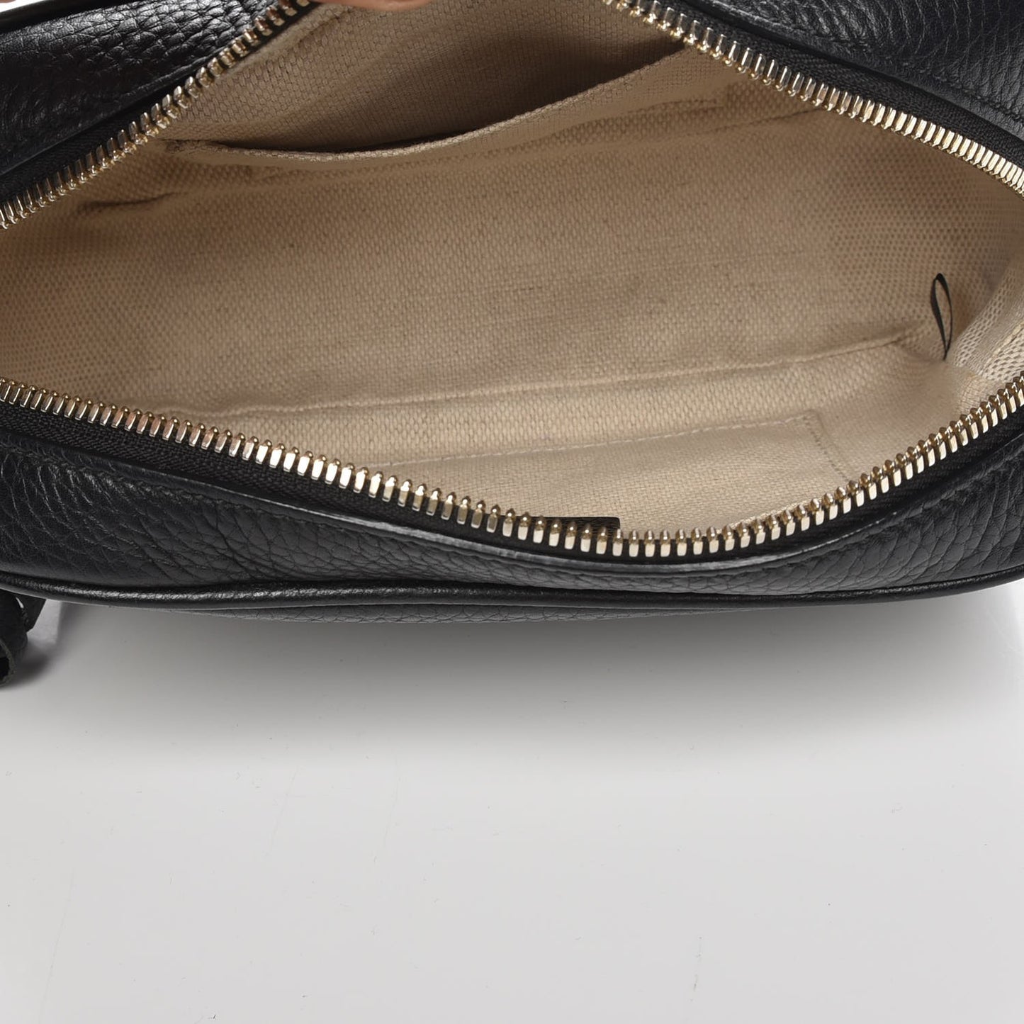 Pebbled Calfskin Small Soho Disco Bag Black