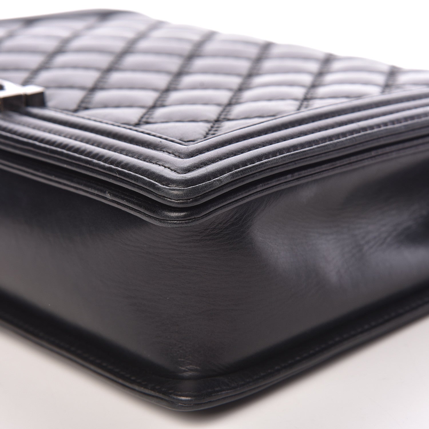 Chanel Calfskin Embossed Stitch Large Boy Flap Black 9 of 19