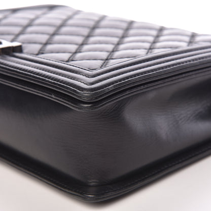 Chanel Calfskin Embossed Stitch Large Boy Flap Black 9 of 19