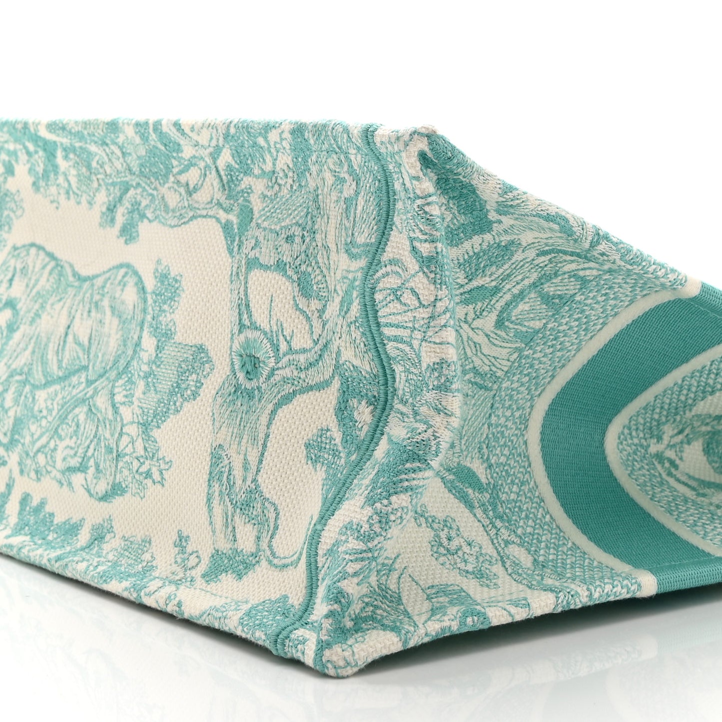 Canvas Embroidered Medium Dioriviera Toile De Jouy Book Tote Aquamarina
