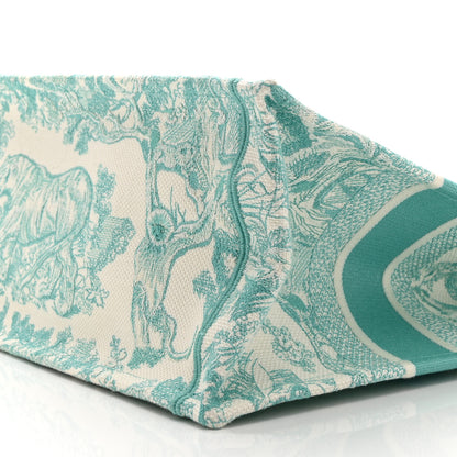 Christian Dior Canvas Embroidered Medium Dioriviera Toile De Jouy Book Tote Aquamarina 10 of 10