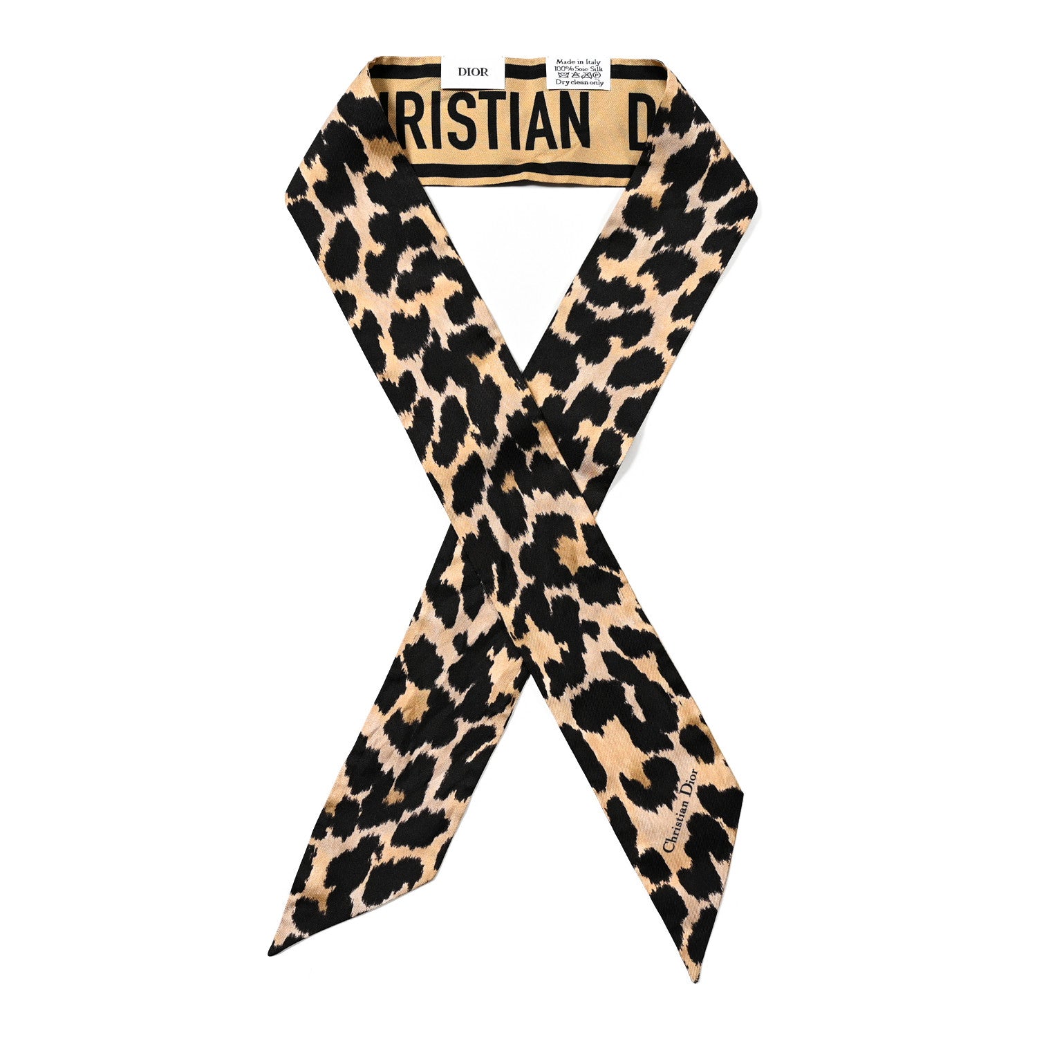 Christian Dior Silk Mizza Mitzah Scarf Beige Multicolor 1 of 5