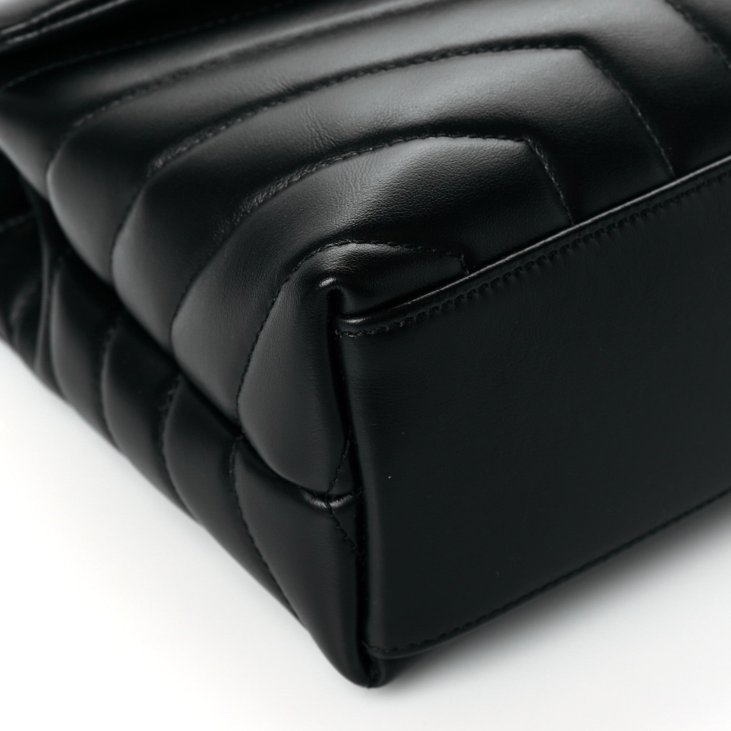 Saint Laurent Calfskin Y Quilted Monogram Small Loulou Chain Satchel Black 9 of 10