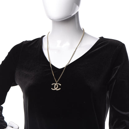 Chanel Pearl CC Pendant Necklace Gold 2 of 5