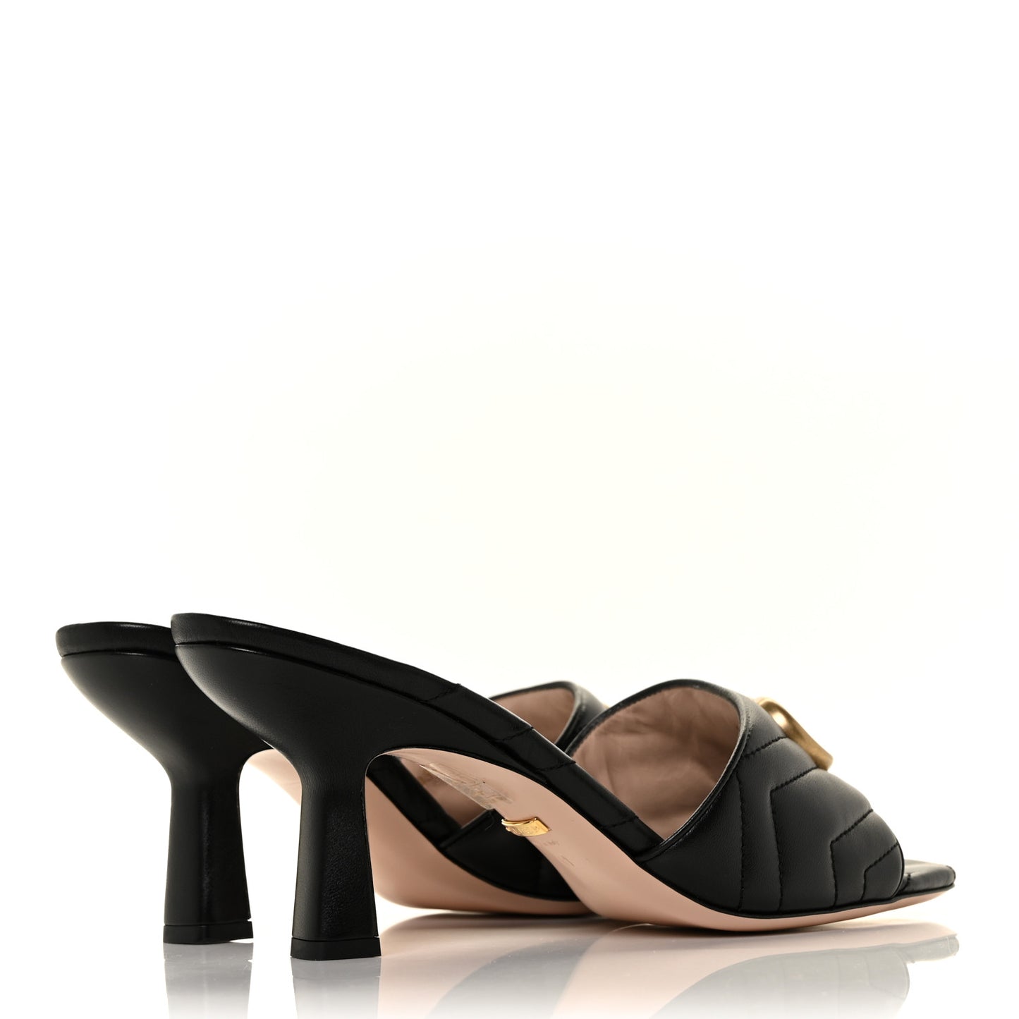 Nappa Matelasse GG Marmont 75mm Slide Sandals 41 Black