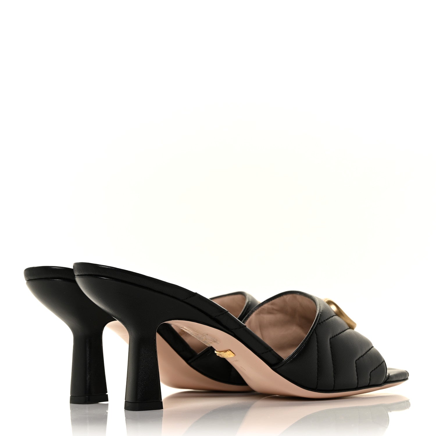 Gucci Nappa Matelasse GG Marmont 75mm Slide Sandals 41 Black 4 of 9