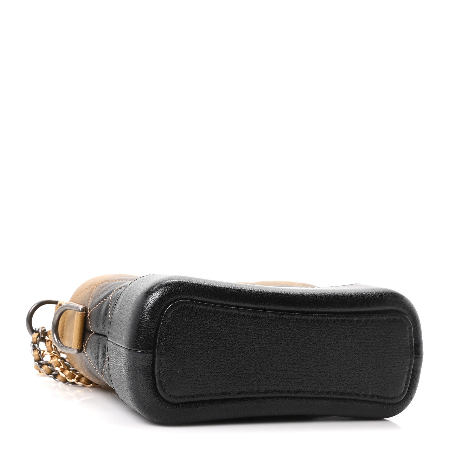 Chanel Metallic Goatskin Quilted Small Gabrielle Hobo Gold Black 4 of 11