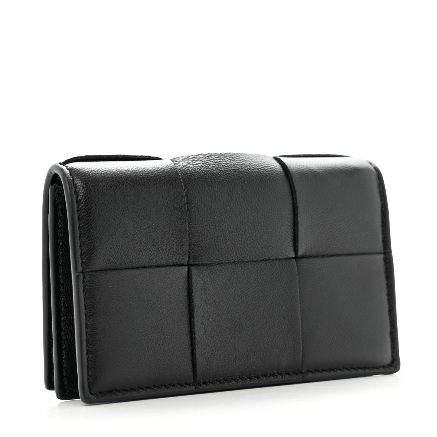 Nappa Maxi Intrecciato Card Holder Wallet Black