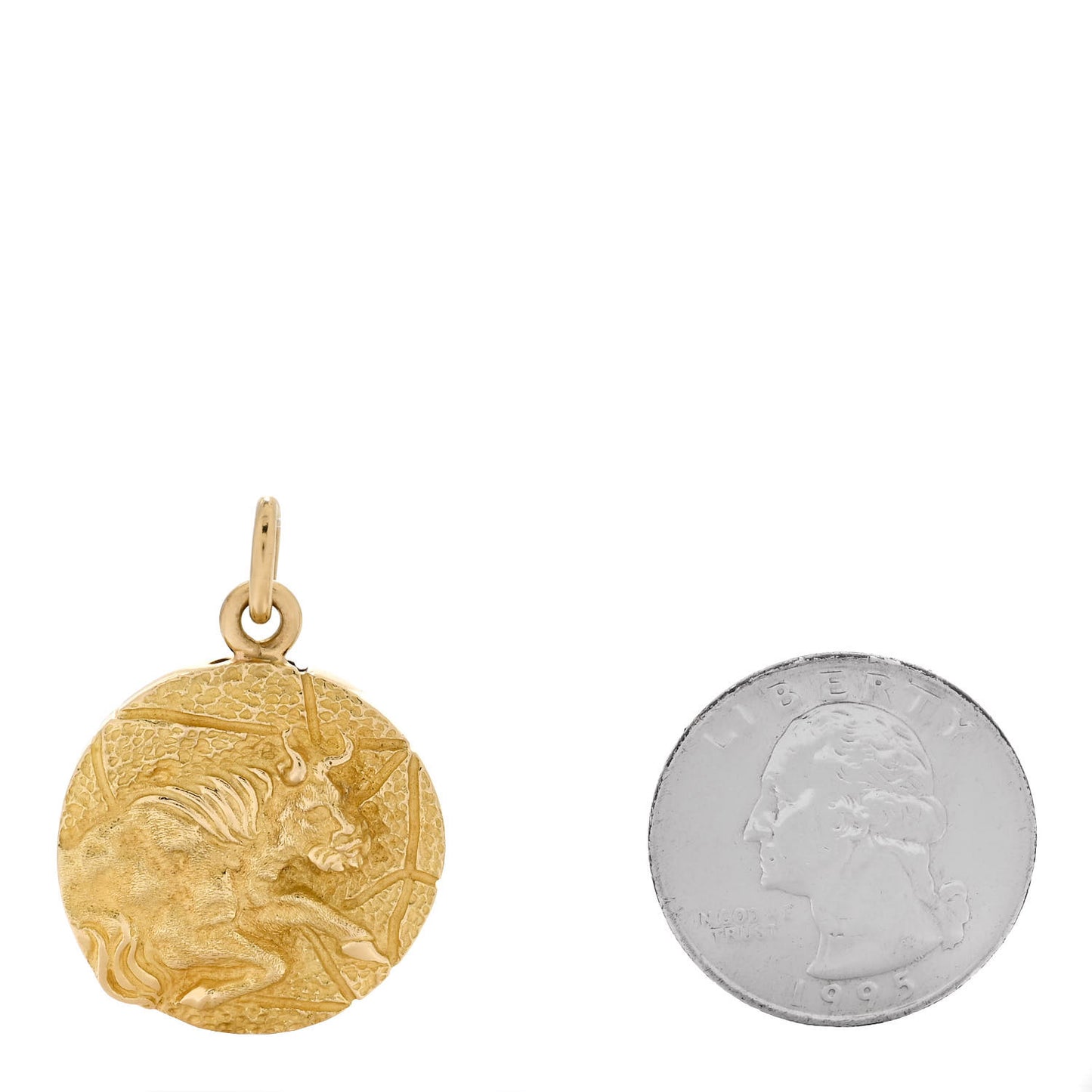 18K Yellow Gold Zodiac Taurus Pendant
