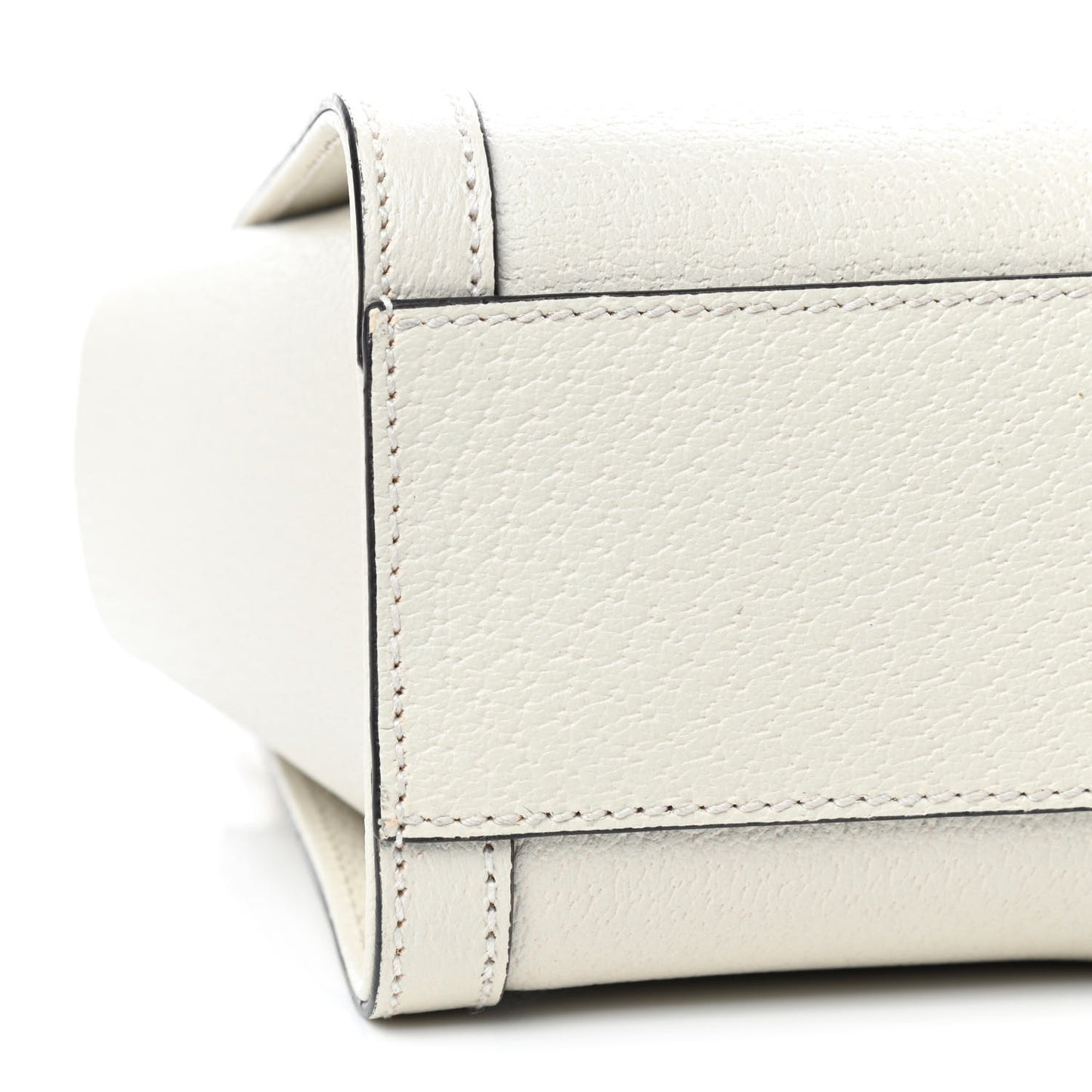 Textured Calfskin Web Small Ophidia Tote Bag Mystic White